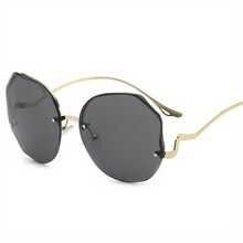 New Frameless Glasses For Men And Women - Round Gradient Fashion Glasses - Lightweight Modern Design Glasses, Fashion Accessory Gift, Simple Rest, Valentine's Day Gift - 漸層粉 - 查看 3