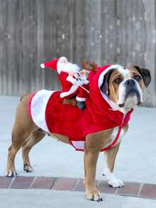 圣诞老人骑乘狗服装,涤纶圣诞宠物服装,卡通主题,适合中大型犬,可调节节日宠物服装 - 舒适的亚克力宠物服装,可机洗,格子节日主题(红色,S 码至 3XL),狗、猫的圣诞服装,圣诞老人骑马服装,圣诞宠物服装驯鹿服装,圣诞宠物用品,小猫的趣味羊毛服装(脸上轻微油漆是正常现象) - 彩色 - 查看 3