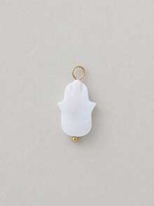 1pc Vintage Elegant Stainless Steel Natural Stone Geometric Pendant, DIY Necklace Bracelet Earring Keychain, Suitable For Christmas Gift & Daily Wear