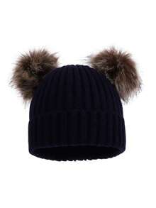 1 件男女通用儿童双绒球针织帽，秋冬款 - 1PC - 查看 27