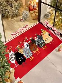 1/2 tấm thảm cửa ra vào họa tiết gà Giáng sinh, thảm phòng tắm hình động vật trang trại vui nhộn, thảm sàn nhà bếp, thích hợp cho trang trí ngày lễ nhà bếp/phòng khách/phòng tắm/sảnh chờ và phòng khách, quà tặng cho những người đam mê trang trại - Nhiều màu - Xem 6