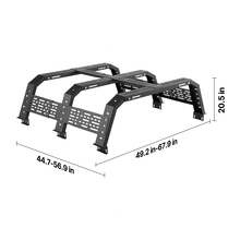 Overland Truck Bed Rack, 49.2-67.9 In Width, Adjustable Overland Bed Cargo Rack With Sidebar, 900 Lbs Static Capacity, Heavy Duty Steel, For Mid-Size Trucks, Compatible With Tacoma/Gladiator JT - 49.2-67.9 Inches - View 10