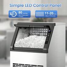 Commercial Ice Maker Machine 79Lbs/24H, Self-Cleaning Freestanding Ice Maker With 13Lbs Storage, 36 Cubes In 11 Mins, LED Display For Home, Bar, Restaurant, Coffee Shop, Office, Outdoor - Xem 5
