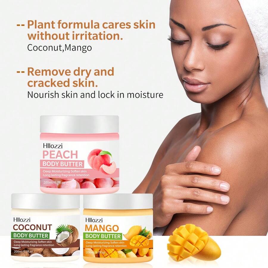 1pc Juicy Peach Body Butter - Whipped Deep Moisturizer For Silky Smooth Skin, Long-Lasting Fruit Scented Hydrating Cream For Radiant Glow - 彩色 - 查看 1
