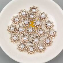 20pcs Snowflake Cabochon Metal Base Strass Glitter Rhinestone Buttons For Clothing Shoes Bags Accessories DIY Crafts - Multicolor - View 5