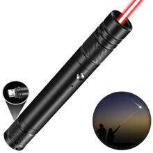 1 件 USB 可充电激光笔可充电手柄灯激光笔绿色 LED 指针用于工程指示器，非常适合夜间和户外活动，露营实用工具 - 完美的礼物