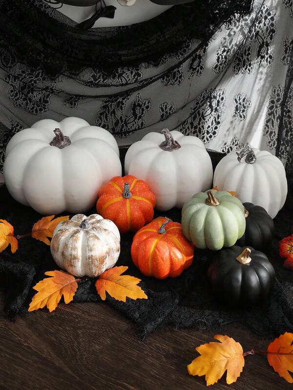 Decoração de abóbora artificial para Halloween, decoração de mesa para Halloween, Ação de Graças, ornamento ideal para festas de fim de ano