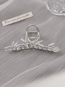 1 件装大号金属竹叶形发夹，适合女士，具有别致的中国风设计，后脑勺发夹，适合马尾辫或发髻，优雅，发饰，爪夹，发夹，发夹