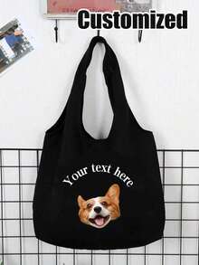 1PC Custom Pet Photos Shoulder Bags, Unique Gifts For Dog Owners, Pet Dog Lovers, Veterinarian, Animal Rescue, Birthday Present With Funny Puppy,For Graduate, Teen Girls, Freshman, Sophomore, Junior & Senior In College, University & High School,Travel Back To School,Weddings,Birthdays,Beaches,Holidays,Personalized Gift Bag,Gift For Pet Mom , Valentine's Day - Multicolor - View 11