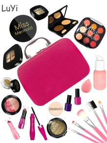 Kids Role Play Makeup Toy Set (No Real Cosmetics), Girls Pretend Makeup Toy Combo, Gift For Girls Birthday/Holiday/Halloween/Christmas