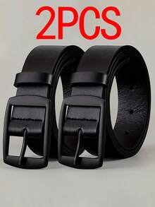 2条装新款时尚奢华男士腰带，PU皮革材质，金属针扣，高品质知名品牌设计师腰带，尺码齐全，适合S码及以上男士，是秋季、万圣节、秋冬季的理想礼物配饰，也适合青少年、青年、男士，休闲、户外、运动、度假、毕业、生日、日常穿着。 - 黑色+棕色 - 查看 8