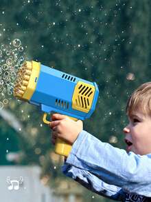 40 孔加特林泡泡枪 - 电动一键式泡泡枪，气流强劲，玩具礼物（不含电池和泡泡溶液） - 彩色 - 查看 6