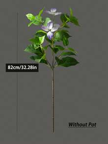 82-144cm Tall Fake Palm Tree Artificial Banyan Plants Branch Real Touch Ficus Leaves For Home Garden Office Decor Without 1pc - 紫色 - 查看 8