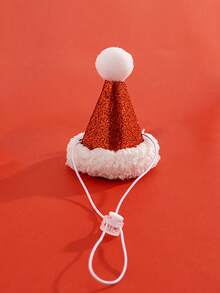 1pc Adjustable Pet Christmas Hat, Suitable For Cats And Small/Medium Dogs, Perfect Christmas Eve & Christmas Gift For Pets