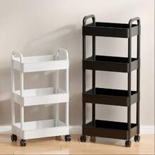 1个4/5层家用多层推车式置物架，适用于厨房、客厅、卧室，可移动收纳，推车式设计，可放置化妆品、卧室书架、客厅零食等，多层置物架，适合全年居家收纳和户外露营收纳，不适合放置重物。