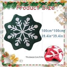 1pc Green Snowflake Christmas Bathroom Mat Kitchen Mat Door Mat, Soft Fluffy Faux Cashmere Material, Printed Carpet, Christmas Indoor Home Decor, Christmas Gifts, Christmas Home Decorations, Non-Slip Carpet Door Mat, Bathroom Small Rug - Non-Slip, Machine Washable, Faux Cashmere Bathroom Small Rug, Perfect For Bathroom Or Bedroom Decor, Bathroom Christmas Decor And Accessories, Suitable For Home Entrance Decor, Christmas Party - Multicolor - View 15