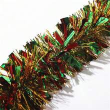 Christmas Tinsel Garland Indoor String Lights Christmas Foil Garland Suitable For Trees, Indoor Decoration, Perfect For Weddings And Holiday Celebrations New Year Decoration Holiday Decor Party Venue Room Decoration Ribbon Home Lighting Holiday String Lights 1pc 16ft Christmas Garland Tinsel Not Including Batteries Holiday Garland String Lights Sparkling LED Fairy Garland String Lights Festive Hanging Decoration Home Kitchen Room Decoration - Battery Box Color Strip - View 12