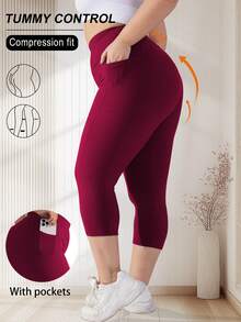 7-Inch Women's Leggings Women's High-Waisted Leggings Soft Women's Yoga Pants With Abdominal Control Women's Gym Workout Running Leggings - Màu Đỏ Sâu - Xem 1
