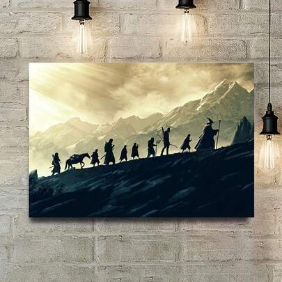 The Fellowship Of The Ring - Unframed Canvas Wall Art Print For Movie Fans, Perfect For Bedroom & Living Room Decor