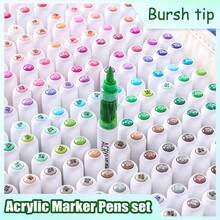 LANGUO 96/192/240 Colors Straight Liquid Acrylic Marker Pens With Thick Storage Bag, For Scrapbooking, Black Paper, Drawing, Graffiti Writing, Craft Creation, And Professional Art Supplies - 彩色 - 查看 5