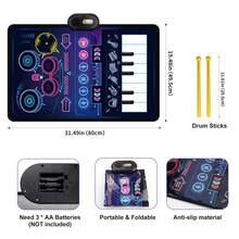 Farbenfrohe 2-in-1 Klavier & Schlagzeug Spielmatte für Kinder - interaktives Musikspielzeug mit Musiknoten Spiel, ideales Geschenk für Jungen & Mädchen