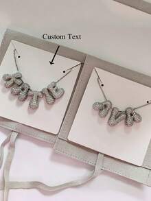 1 chiếc vòng cổ tên chữ cái đơn giản tùy chỉnh bằng đá Cubic Zirconia bong bóng 3D sang trọng, mặt dây chuyền chữ cái MAMA cá nhân hóa, thời trang, tối giản, giản dị, cổ điển, quà tặng độc đáo cho bạn gái, mẹ, gia đình, bạn bè, con gái, kỷ niệm, ngày lễ tình nhân, ngày của mẹ, sinh nhật, tốt nghiệp, trang phục hàng ngày, đám cưới, tiệc tùng - Bạc - Xem 4