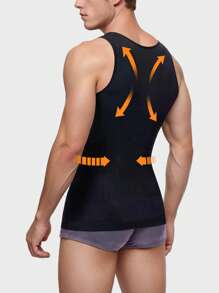 Men's Compression Shirt Slimming Body Shaper Vest Gym Workout Tank Top Sleeveless Abdomen Shapewear Gynecomastia Compression Shirts, Tummy Control Undershirts - Change In Seconds