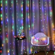 LED Garland Curtain Lights, 8 Modes, USB Powered With Remote Control, Fairy String Lights, Suitable For Wedding, Christmas And Holiday Home Decor - Multicolor - View 8