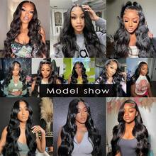 Black Lace Front Wig Body Wave Human Hair 13x4 HD Transparent Lace Front Wigs Human Hair Pre Plucked With Baby Hair 250% Density Body Wave Glueless Human Hair Wigs For Women - Natural Black - 查看 9