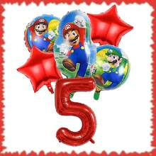 超级马里奥生日派对套装 - 18英寸铝箔气球和32英寸数码气球。生日派对装饰、家居装饰背景、完美生日派对装饰、生日墙面装饰、摄影工作室装饰用品。 - 彩色 - 查看 17