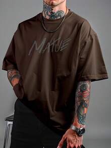 Camisa Camiseta Tuesim Anos  Luz Streetwear Ovesized Premiun dtf ref-3496 - Marrom - Visão 4