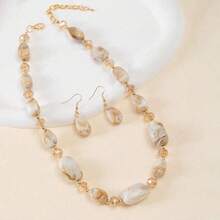 波西米亚项链和耳环首饰套装，春夏