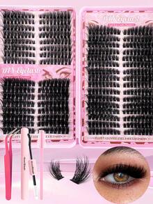 Juego de 800 piezas/576 piezas/488 piezas/200 piezas de pestañas postizas, incluye estilos 40D, 60D, 80D, 100D, 80D esponjosas, 40D naturales. El set contiene adhesivo, pinzas y cepillo para pestañas. Ligeras, impermeables, suaves y cómodas. Fáciles para principiantes. Pueden crear looks naturales a voluminosos para varias ocasiones. Se puede lograr un efecto de pestañas de salón fácilmente en casa. - Negro - Ver 14