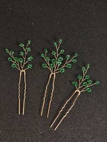 3件套女士手工仿珍珠发夹套装，新娘头饰，适合婚礼、派对、聚会、情人节等场合佩戴