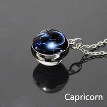 1pc 12 Zodiac Constellation Necklace, Starry Sky Glow In The Dark Glass Ball Pendant Necklace, Suitable For Men & Women, Father's Day, Thanksgiving, Christmas, New Year, Birthday Gift, Holiday Present Valentine's Day - Constellation Necklace - View 18