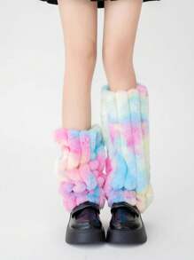 Plush Leg Warmers, Colorful Fuzzy Leg Warmers, Winter Warm Leg Sleeves Boot Cuffs