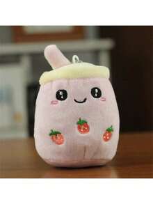 1 pieza Muñeco de peluche de taza de té de burbujas con frutas de dibujos animados, colgante de chupete, accesorio para té de burbujas (empaque aleatorio, algunas partes aleatorias), té de burbujas, colgante, peluche de té de burbujas - Multicolor - Ver 8