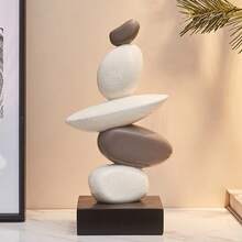 1件创意树脂雕像摆件，砂岩色，门厅雕塑摆件，适合桌面和家居入口装饰，家居装饰，花瓶中心摆件，桌面装饰，房间装饰，玻璃花瓶