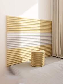 1片装家居装饰3D墙板防撞软墙贴榻榻米软墙贴床头墙垫窗台贴无味清凉隔热。只需撕掉背胶即可粘贴。粘性强，使用方便 - 純白防撞條 - 查看 9