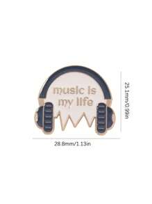 1pc Cartoon Headphone Brooch, Music Badge Pin, Decorative Accessory For Clothes, Bags, Backpacks Pins,Autumn-Winter Accessories,Suitable For Teens, Youth,Men,Casual, Outdoor, Athletic, Vacation, Graduation Gifts, Birthday, Daily Wear Halloween Jewelry Costume Accessories Bag Charms Office Accessories