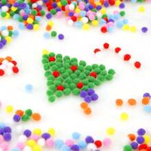 300pcs Classic Colorful Pom Poms (1cm) - Assorted, Suitable For Crafts, DIY Decoration, Projects And Party Supplies, Daily DIY Crafts, Gift Decoration And Creative Decoration - Multicolor - View 8