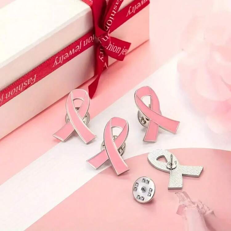 2/5/10/20 件乳腺癌宣传粉红丝带胸针服装装饰女士礼物 - 粉色 - 查看 2