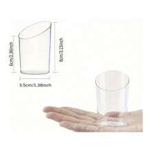 60/50/40/30/20/10 buc pahare rotunde înclinate pentru mousse, pahare pentru desert, pahare pentru lapte, pahare pentru tort și înghețată, groase și durabile, rezistente la căldură și frig, design înclinat pentru băut fără pai, pahare transparente cilindrice cu margine înclinată pentru petrecere, potrivite pentru nunți, zile de naștere, evenimente, restaurante, teme de Crăciun