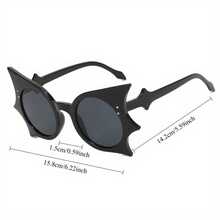 Women's Fashion Bat Glasses - Halloween Costume And Music Festival Accessories With Decorative Lenses, Lightweight Plastic Frame, Square Design Suitable For Parties And Daily Wear - 2025 New European And American Style, Halloween Costumes, Party Accessories - 豹紋鏡框灰色鏡片 - 查看 5