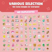 100PC Cute Stickers For Kids, Animal Large Stickers For Kids Waterproof Dishwasher  Stickers Packs Vinyl Assorted Sticker Bulk For Girls, Boys, Teens