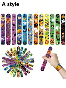 12pcs Colorful Plastic Clapping Bracelets, Cute Mermaid Pattern Clapping Wristbands, Creative Party Clapping Rings, Gift - Multicolor - View 15