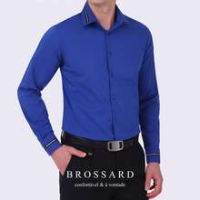 Men's Slim Fit Dress Shirt - Anti-Wrinkle, Anti-Wrinkle And Breathable Elegant Collar | Soft Touch | Machine Washable Comfortable For Work And Events - Azul real - Ver 5