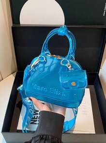 2个/套透明果冻可调节单肩包，适合旅行、上学、工作、办公、斜挎。