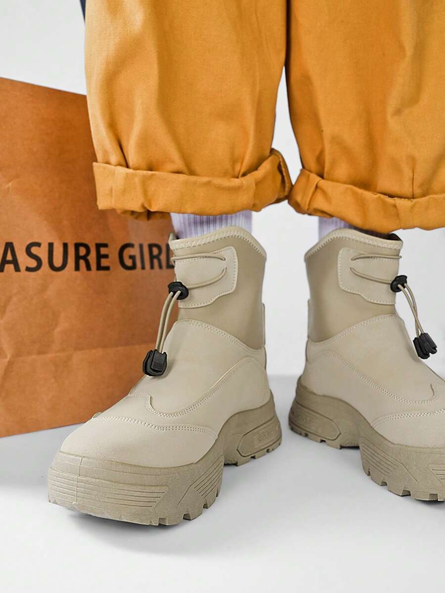Men's High-Top Boots, British Style, Autumn/Winter New, Boots With Increased Height, Thick Sole, Outdoor Hiking Boots, Motorcycle Thick-Sole Work Boots - Multicolor - View 1