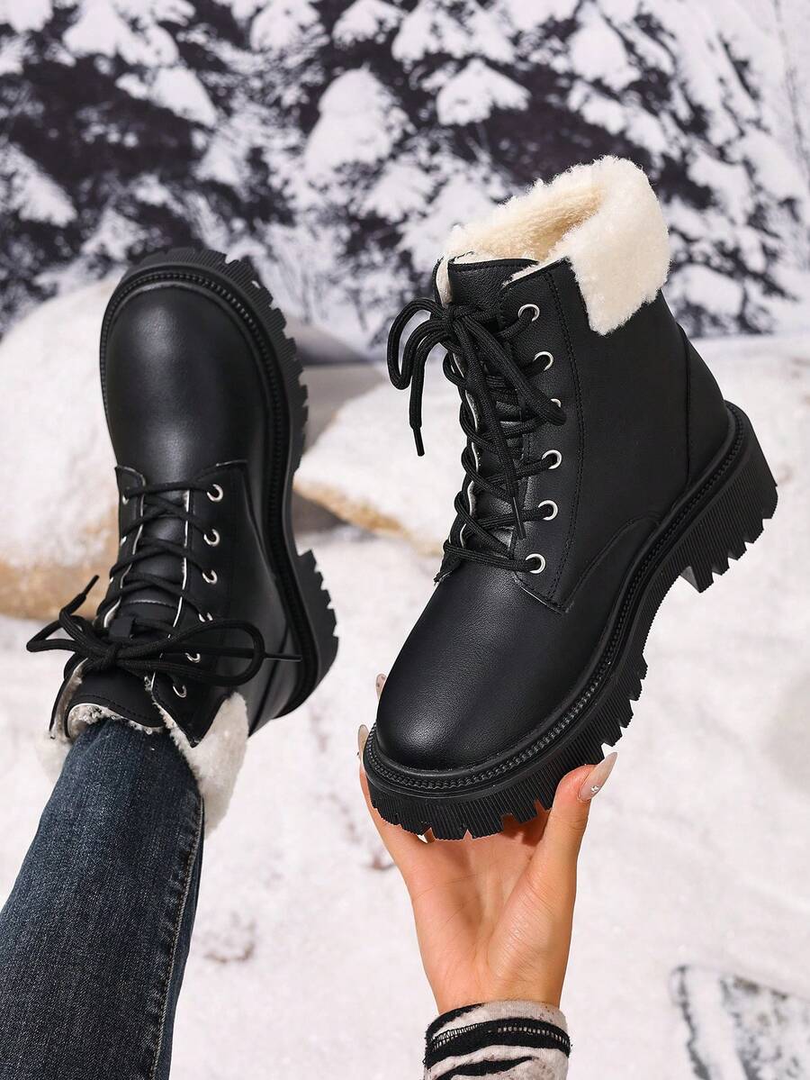 2026 Autumn/Winter New Women's Boots, Fashion Versatile Casual Women's Ankle Boots, Black & White Women's Short Boots, College Style Women's Shoes, Minimalist Women's Boots, Women's Fashion Ankle Boots, Classic Women's Short Boots, Riding Boots - Black - View 1